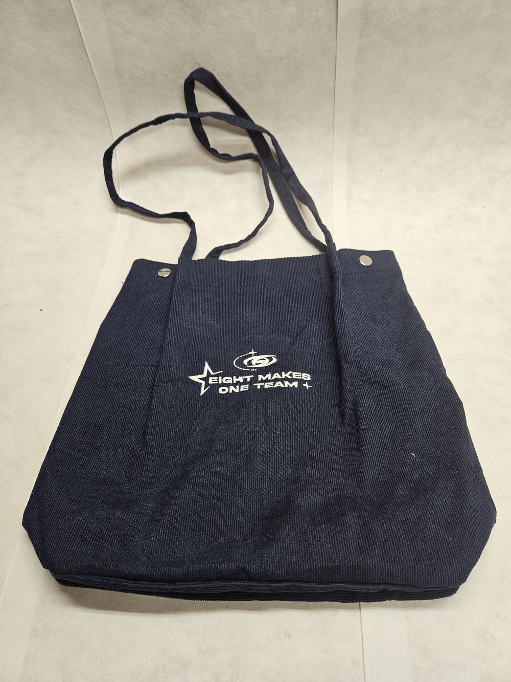 Navy Canvas Tote Bag Ateez 8 Makes 1 Team Embroidery